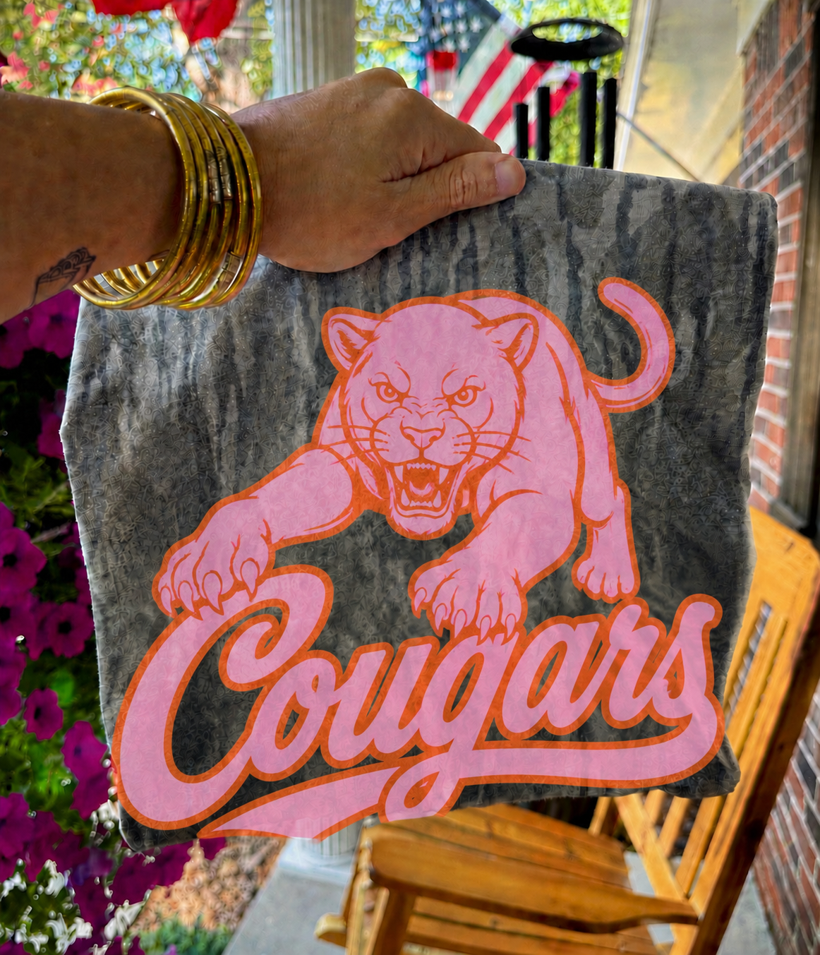 Cougars Mascot Bottomland Camo (Pink & Orange)