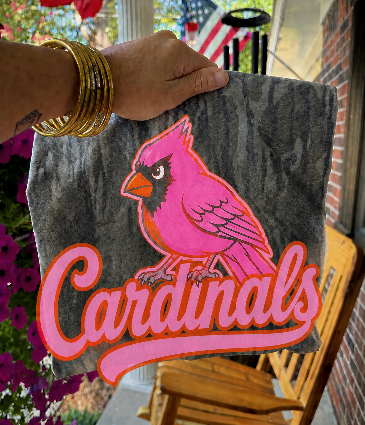 Cardinals Mascot Bottomland Camo (Pink & Orange)