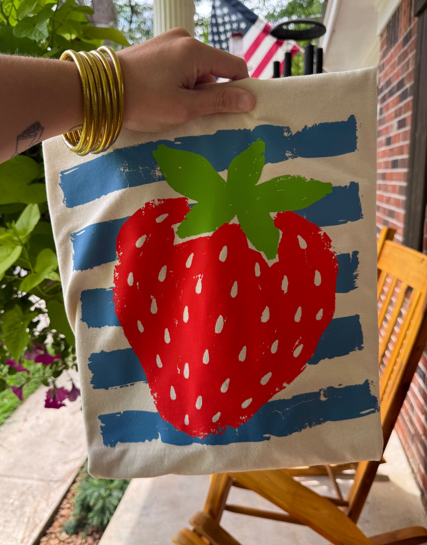 SALE- Watercolor Strawberry Stripe