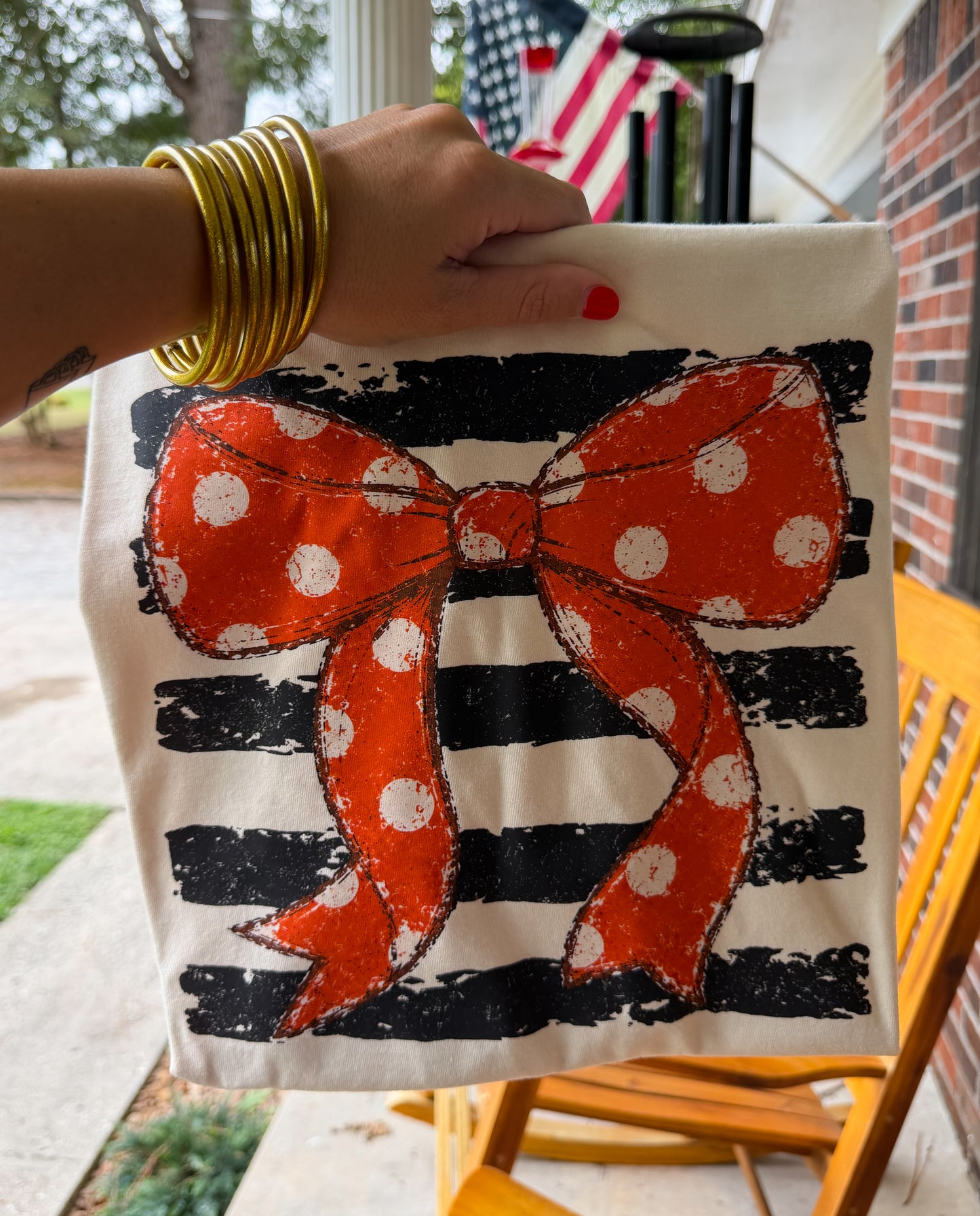 Striped Polka Dot Bow