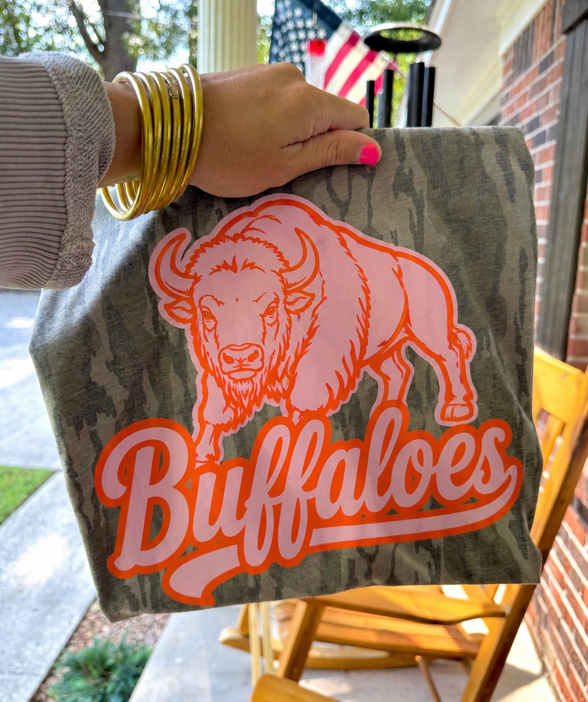 Buffaloes Mascot Bottomland Camo (Pink & Orange)