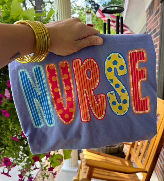 SALE- Nurse Dot & Stripe
