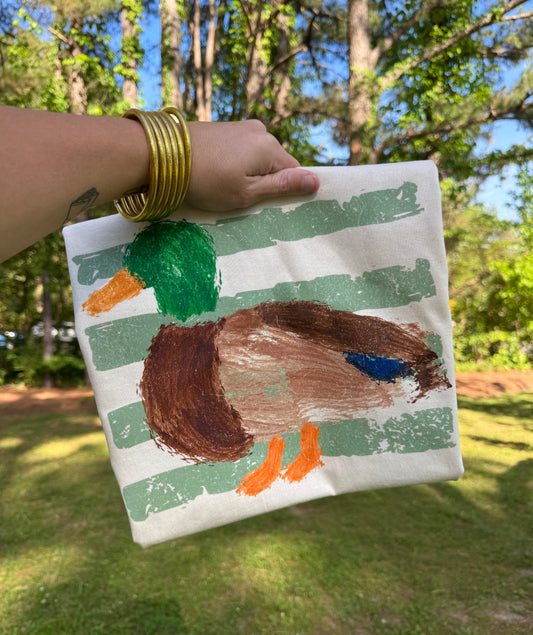 SALE- Watercolor Stripe Duck