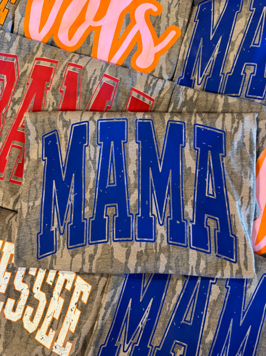 Bright Blue Block Mama Bottomland Camo