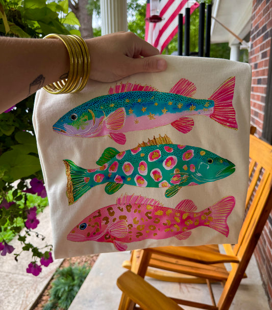 SALE- Pink Trio Fish
