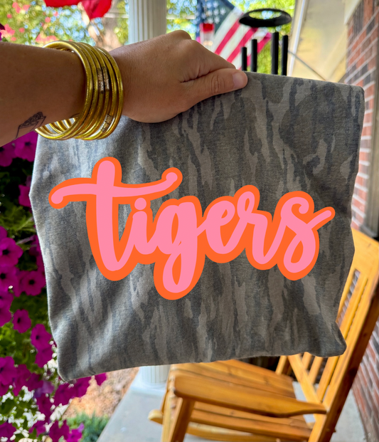 Tigers Bottomland Tee (Pink & Orange)