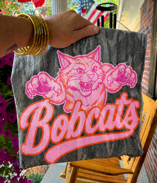 Bobcats Mascot Bottomland Camo (Pink & Orange)
