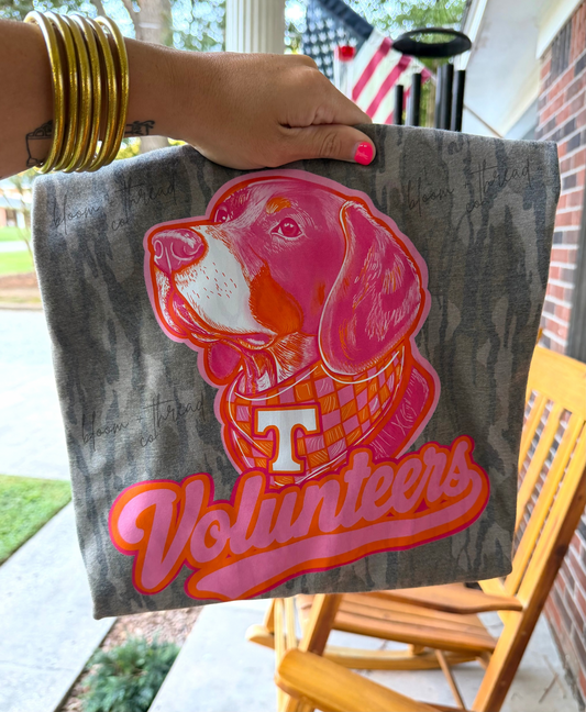 Smokey Mascot Bottomland Camo (Pink & Orange)