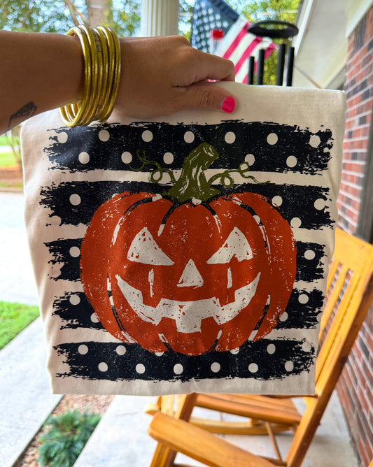Striped Polka Dot Pumpkin